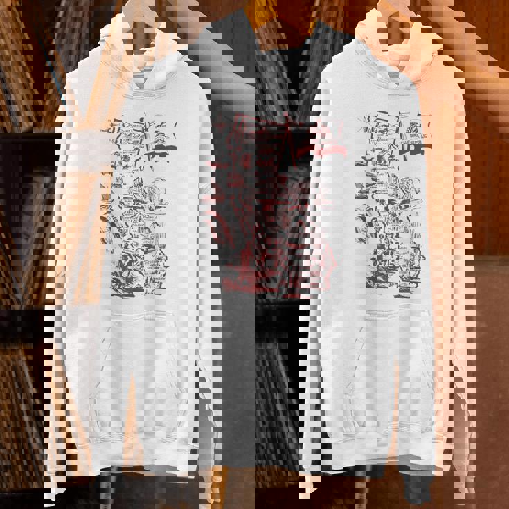 Trendy California Republic Landmarks Map Outlineintage パーカー