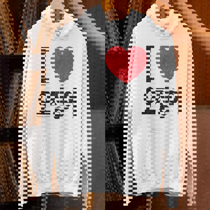 アイ ラブ イカ 韓国語 パーカー