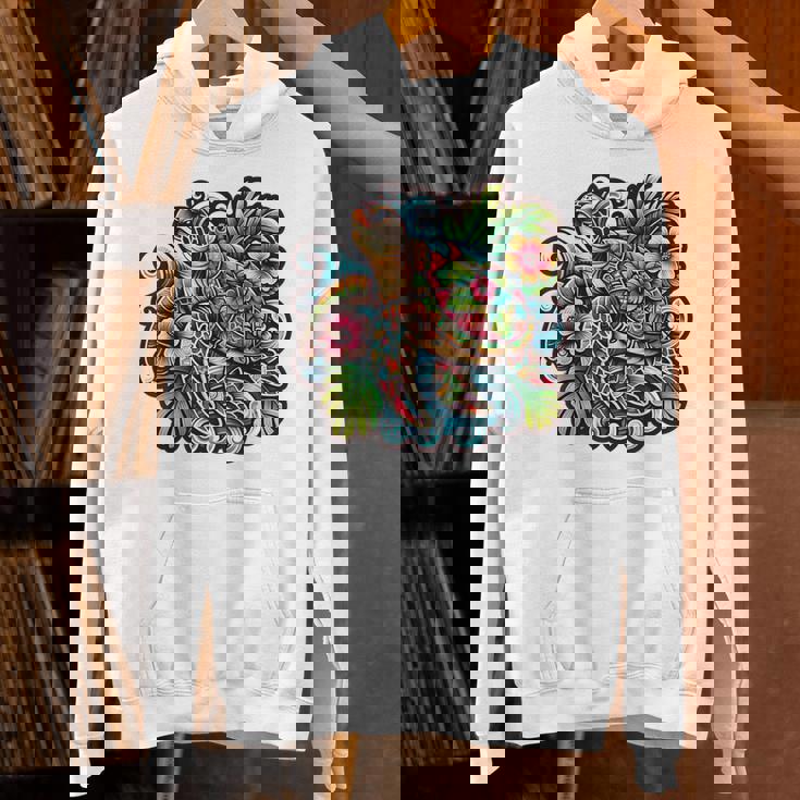 アロハ ウミガメ ハワイアン ホヌ フラワー ウェーブ オーシャン パーカー