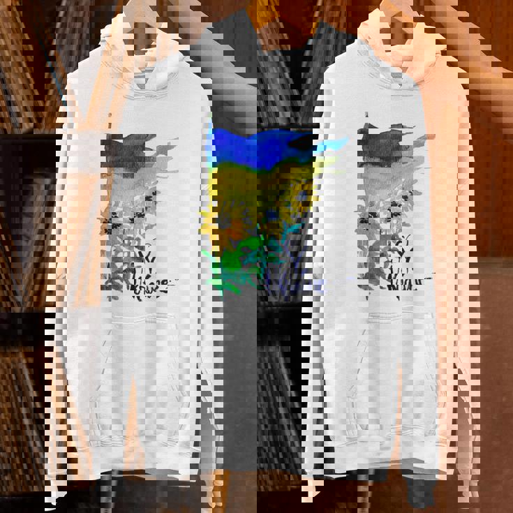 ウクライナ国旗 ひまわりの愛 ウクライナの強い服 パーカー