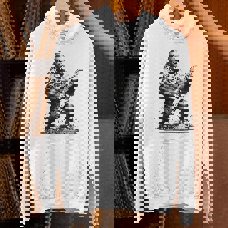 エレキギター ゴリラロックプレーヤー おもしろギフト グラフィック パーカー