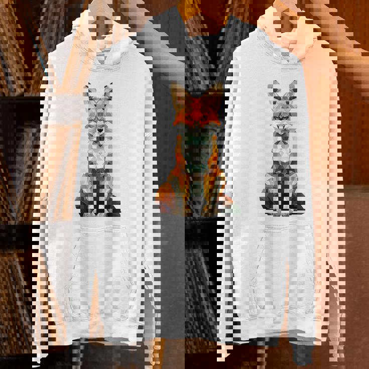 キツネ アニマル柄 グラフィック ポートレート イラスト 幾何学 キツネ パーカー