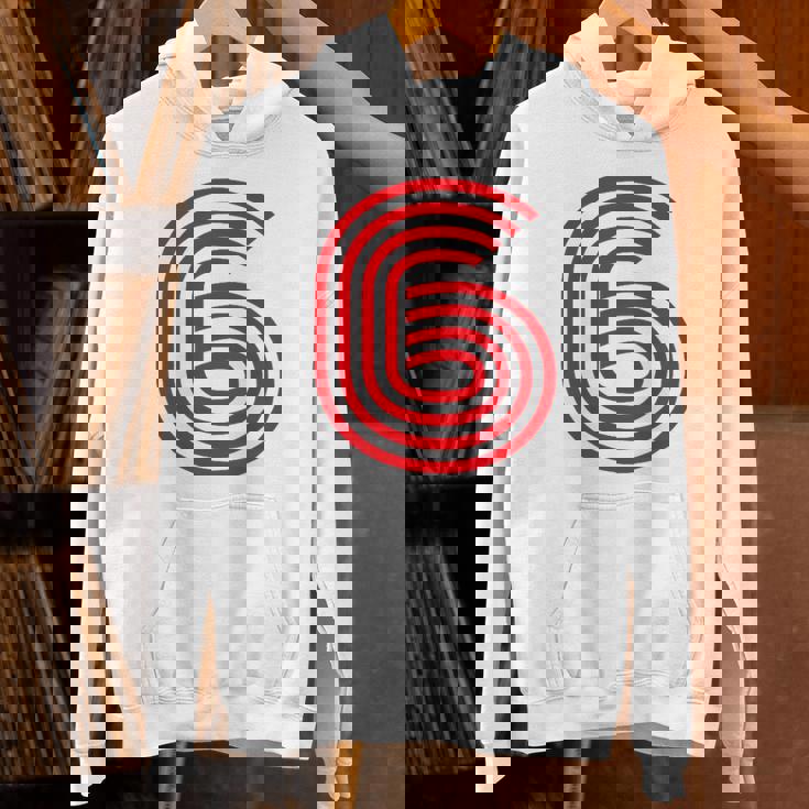 クールなレトロなレタリングジャージ、背番号6 6Eis パーカー