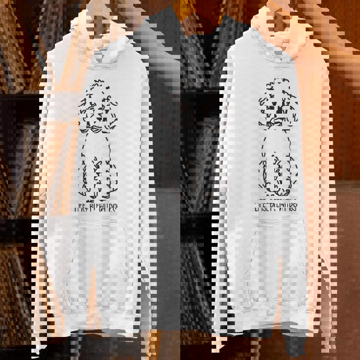 トイ プードル シルエット ラインアート 犬がいると人生はもっと楽しい デザイン パーカー