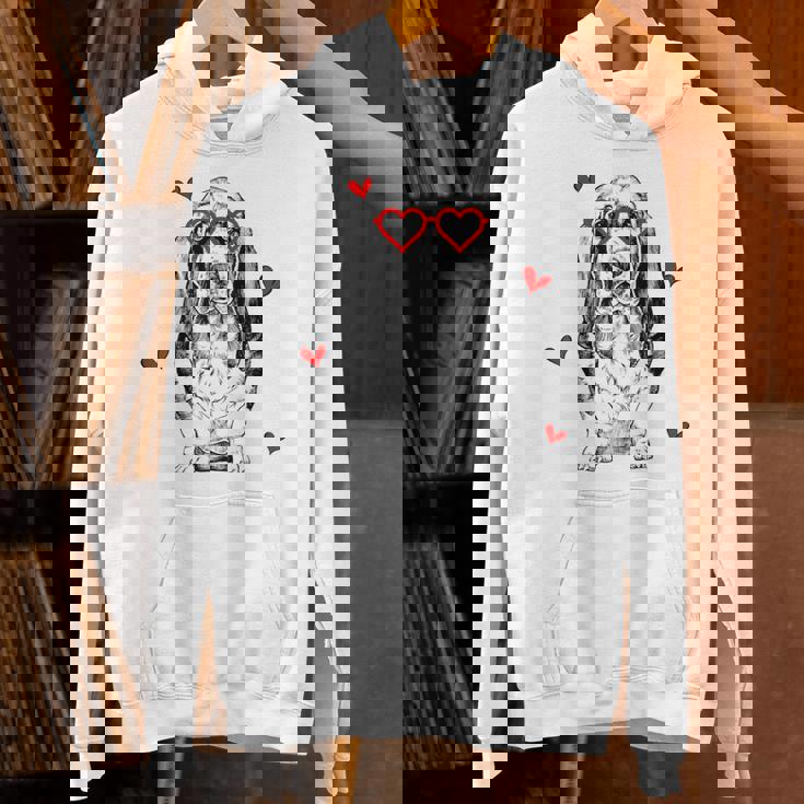 バセットハウンド ハートグラス バレンタインデー 犬 ママ パーカー