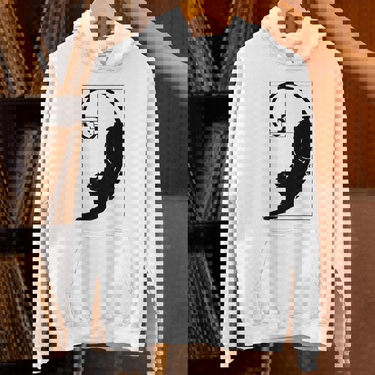 フィボナッチキャット 黄金比プリント パーカー