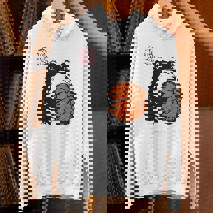 不機嫌そうなカエル 面白い バスケットボール アニメ 日本語 パーカー