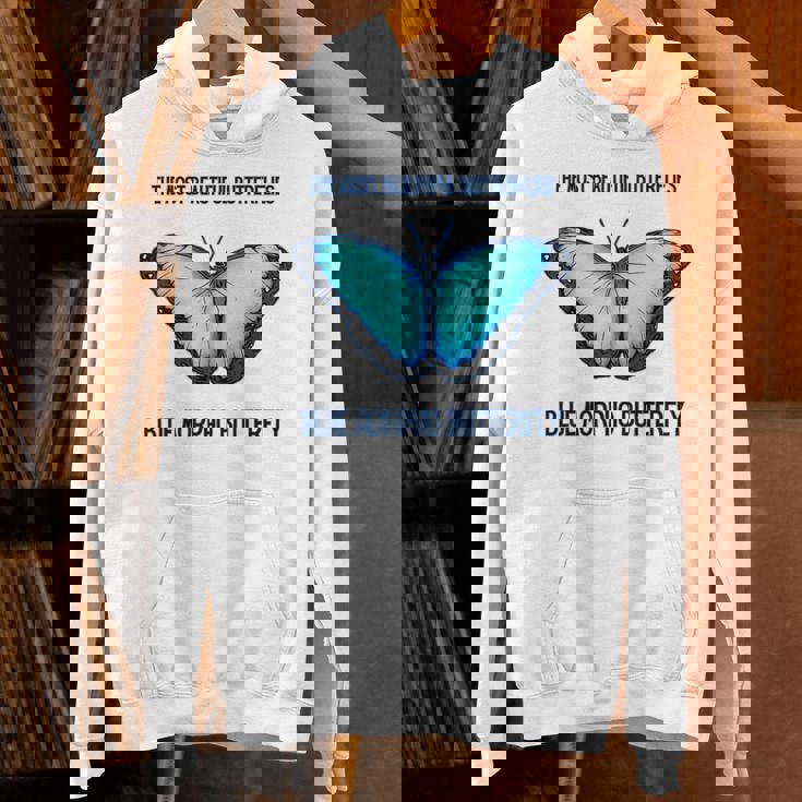 最も美しい蝶青いモルフォバタフライ パーカー