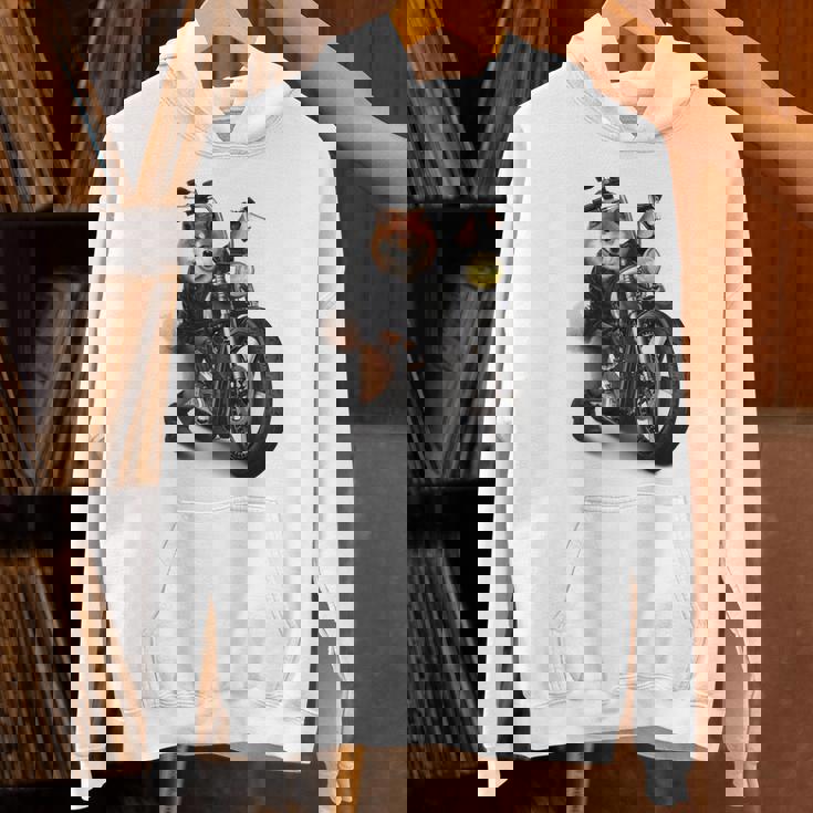 柴犬 いばけん 犬 バイク バイカー 長袖tシャツ パーカー