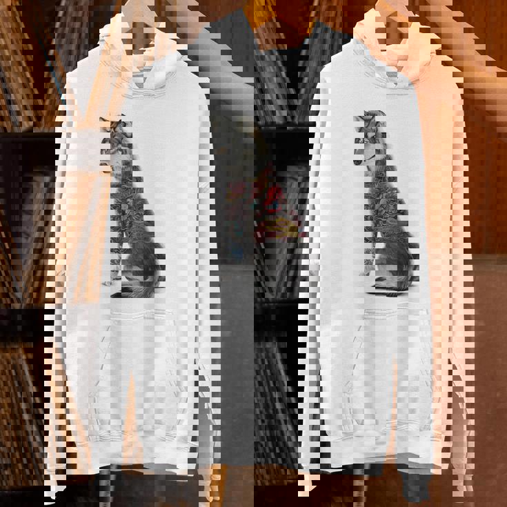 灰色オオカミ 伝統的な日本の龍の入れ墨 入泉 パーカー