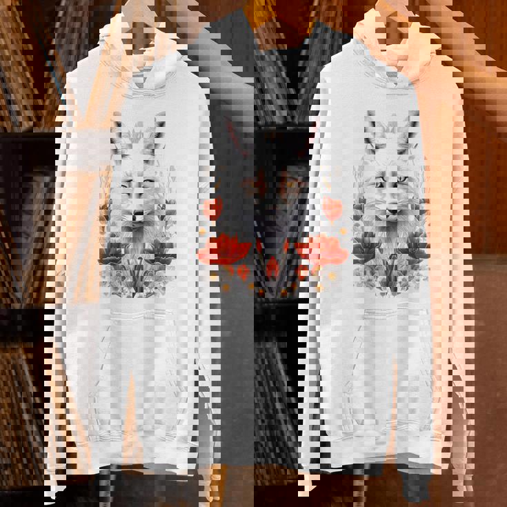 狐 アニマル柄 モチーフ 図面 イラスト 自然 狐 パーカー