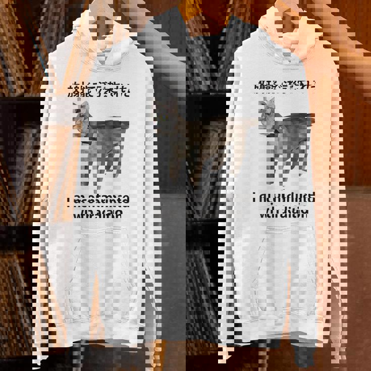 私は放射線で汚染されています 日本の猫 おもしろミーム パーカー