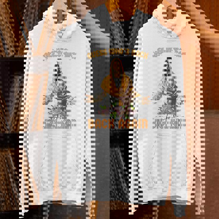 誰が戻ったと思う？また戻ってきましたイエスキリストハッピーイースター パーカー