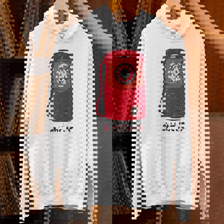 赤電話 赤公衆電話 昭和 レトロ 昭和家電 昭和風 イラスト シンプル おもしろ かわいい パーカー