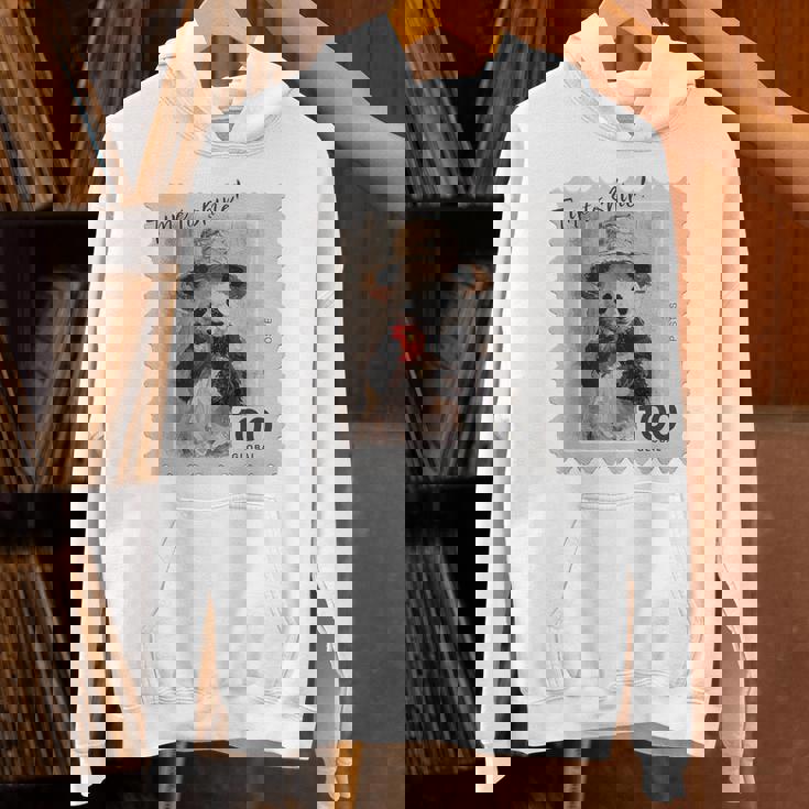 麦わら帽子 りんご パンダ 小さなパンダ 切手風 パーカー