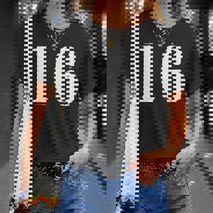 16番 16番 番号付き Tシャツ 彼女への贈り物