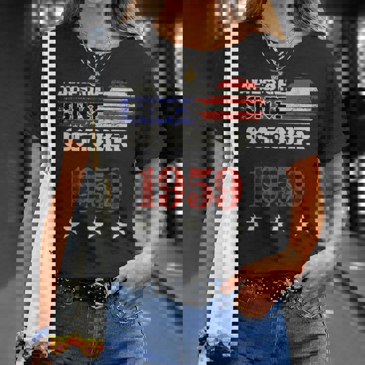 1959年以来素晴らしいヴィンテージアメリカ国旗クラシック1959年10月。 Tシャツ 彼女への贈り物