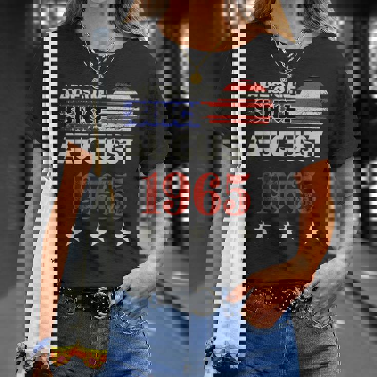 1965年以来素晴らしいヴィンテージアメリカ国旗クラシック1965年8月。 Tシャツ 彼女への贈り物