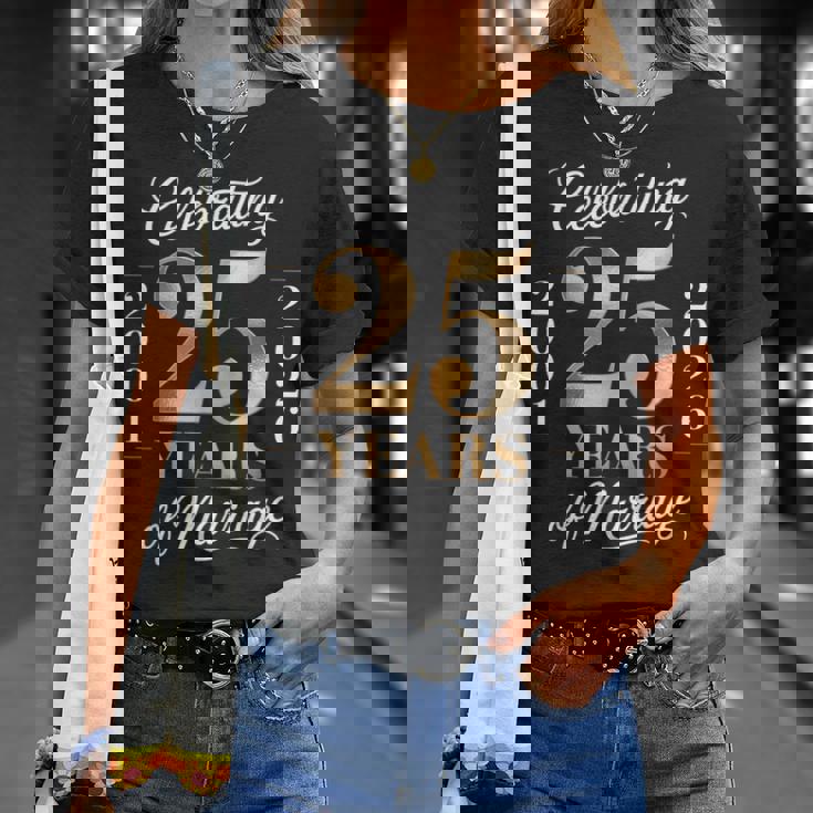 2001 年から 2026 年までのカップルの結婚 25 周年を祝う Tシャツ 彼女への贈り物