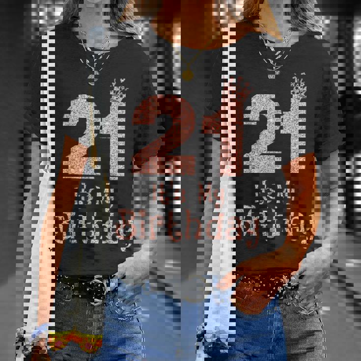 21 It's My Birthday 21歳 Happy 21歳の誕生日 女の子 Tシャツ 彼女への贈り物