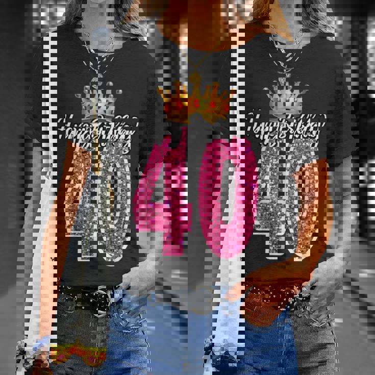 40歳 ハッピーバースデー キュート 40歳 誕生日 マッチング Tシャツ 彼女への贈り物