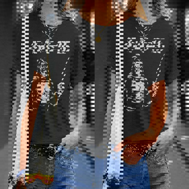 4545135、面白いゴリラリフティングスクワットベンチプレスジム数学 Tシャツ 彼女への贈り物