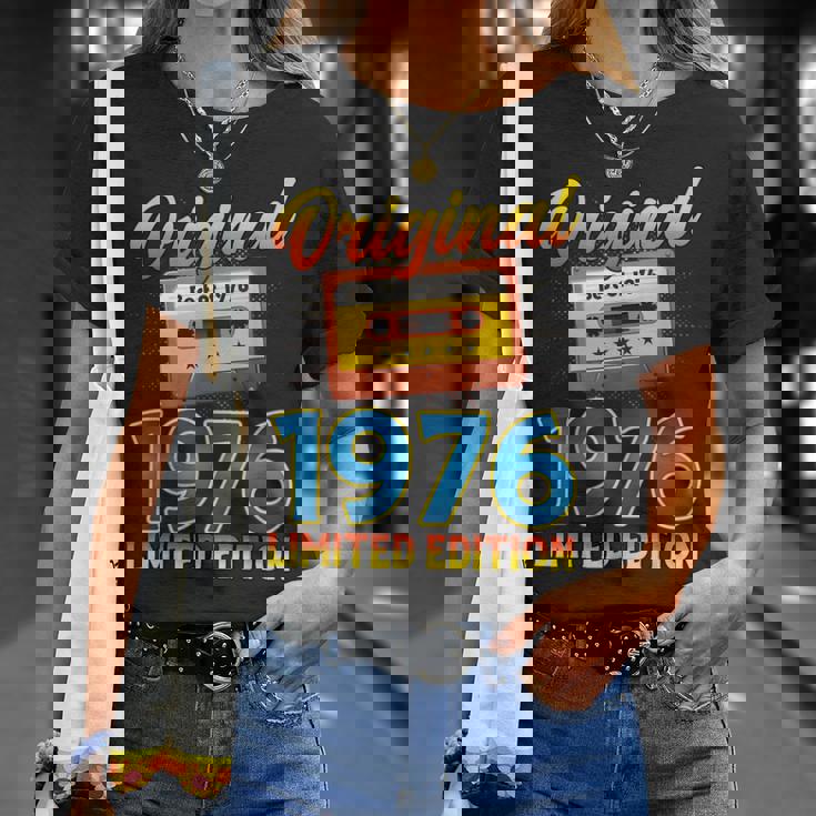 50 歳の誕生日プレゼント男性 1976 年 レトロ ビンテージ テープ Tシャツ 彼女への贈り物