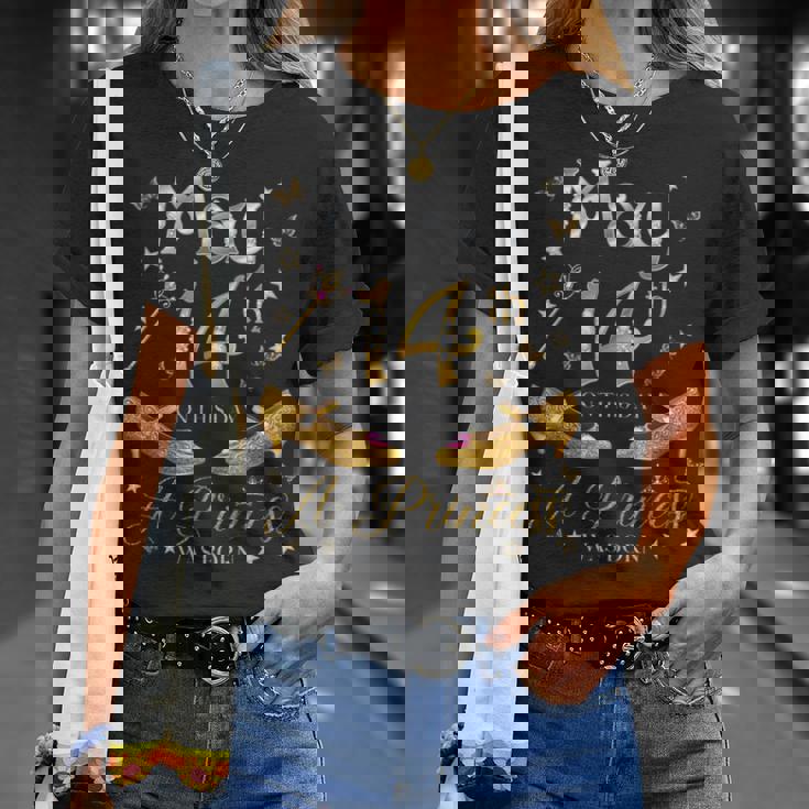 5月14日 プリンセスが生まれた 5月14日 誕生日 女の子 長袖tシャツ Tシャツ 彼女への贈り物