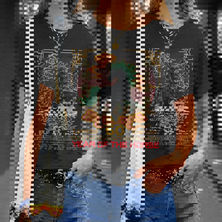 60th Birthday Born 1966 Chinese Horse Lunar New Year Men T-Shirt Gifts for Her