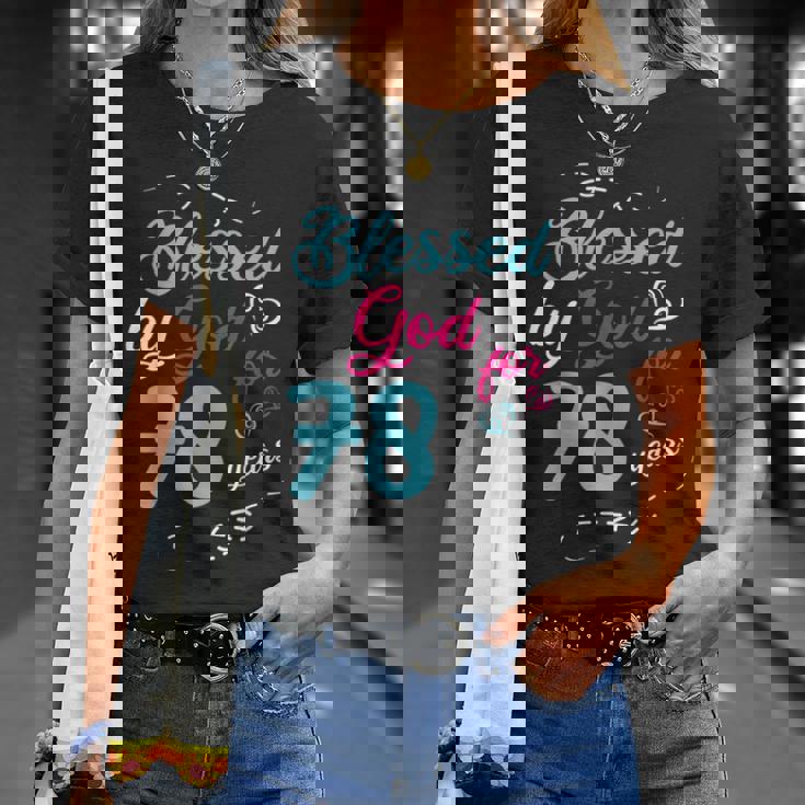 78歳 78歳 誕生日パーティー お祝い 神に祝福 Tシャツ 彼女への贈り物