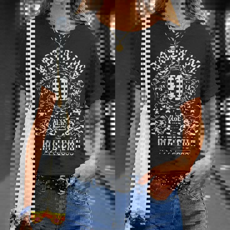 90歳のヴィンテージハッピー90歳の誕生日に神に祝福 Tシャツ 彼女への贈り物