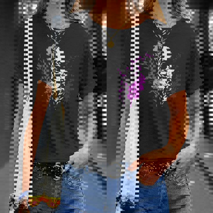 Asexual Pride Fleurs Élégantes Aux Couleurs De La Fierté Ace T-Shirt Cadeaux pour elle