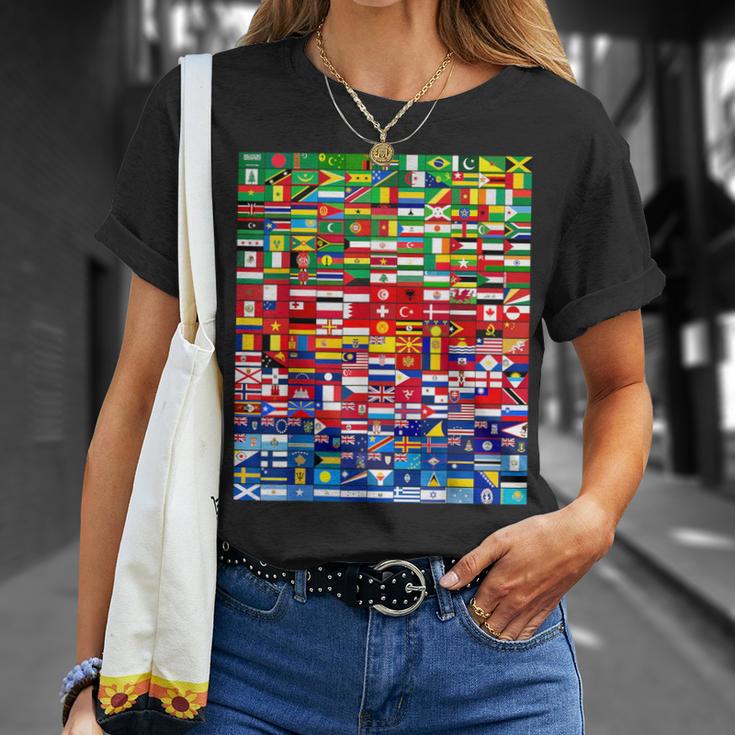 Banderas Del Mundo En Gradación De Color Banderas Nacionales Camiseta unisex Regalos para ella