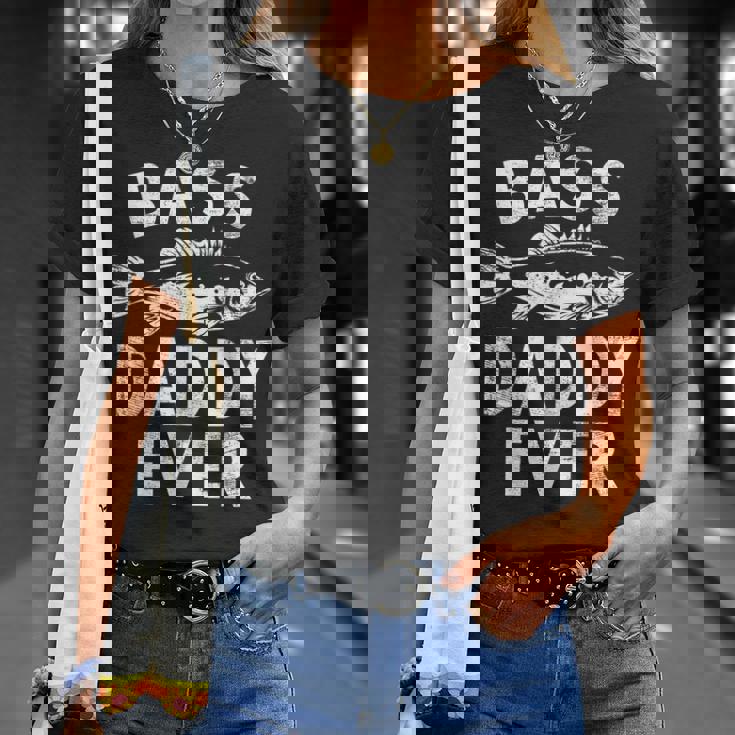 Bass Daddy Ever Fishing Daddy Father's Day Tシャツ 彼女への贈り物