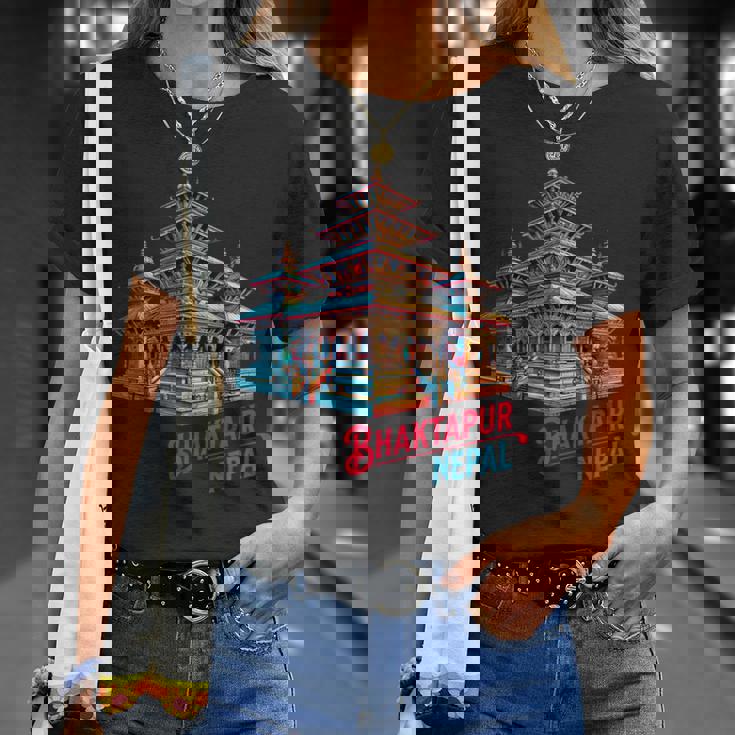 Bhaktapur Durbar スクエア 寺院 ネパール建築 Tシャツ 彼女への贈り物