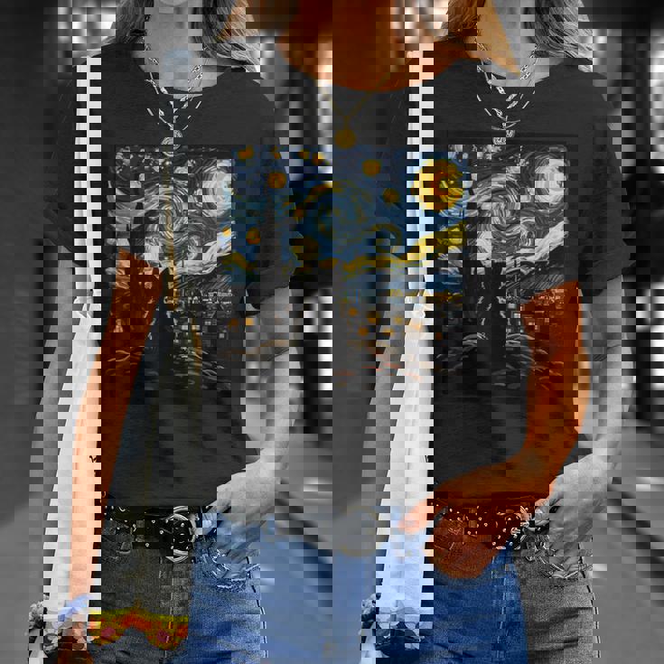 Cat Starry Night Van Gogh Cat For Cat Lover Cat Mom Cat Dad T-Shirt Gifts for Her