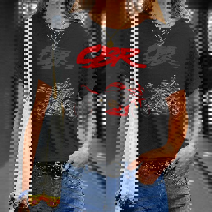 Cbr、オートバイ、オートバイ、ロードレース、バイカー、スポーツバイク、Cbr。 Tシャツ 彼女への贈り物