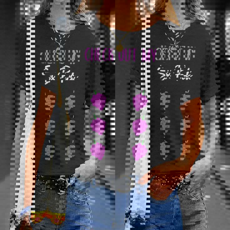 Check Out My 6パック ブドウ柄 Tシャツ 彼女への贈り物