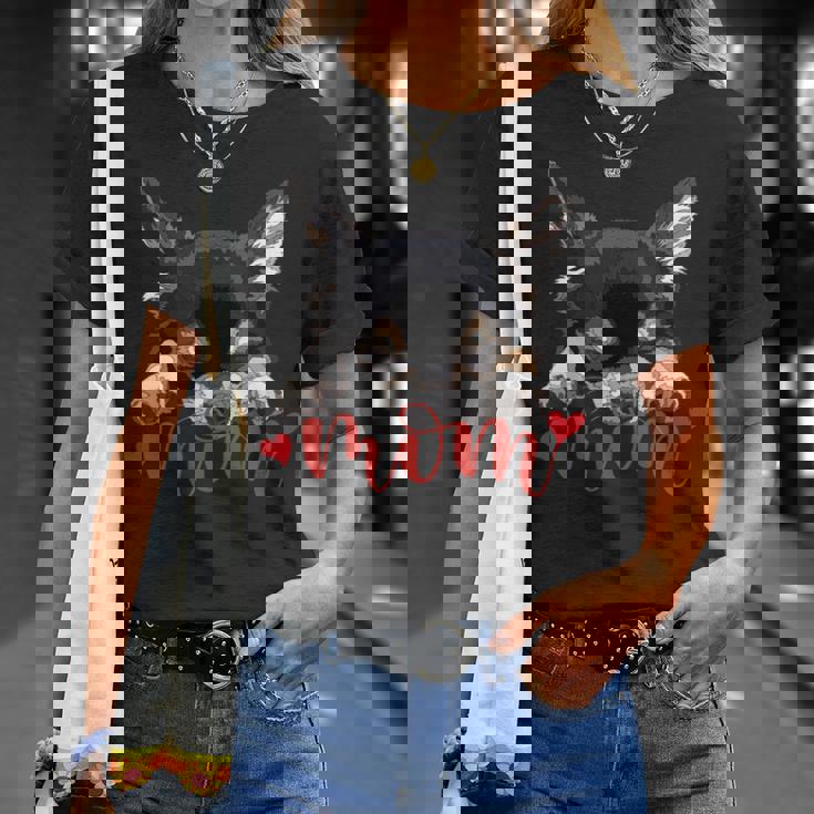 Chihuahua Mom The Dog Mother Chiwawa ブラック&タン チワワ 長袖tシャツ Tシャツ 彼女への贈り物