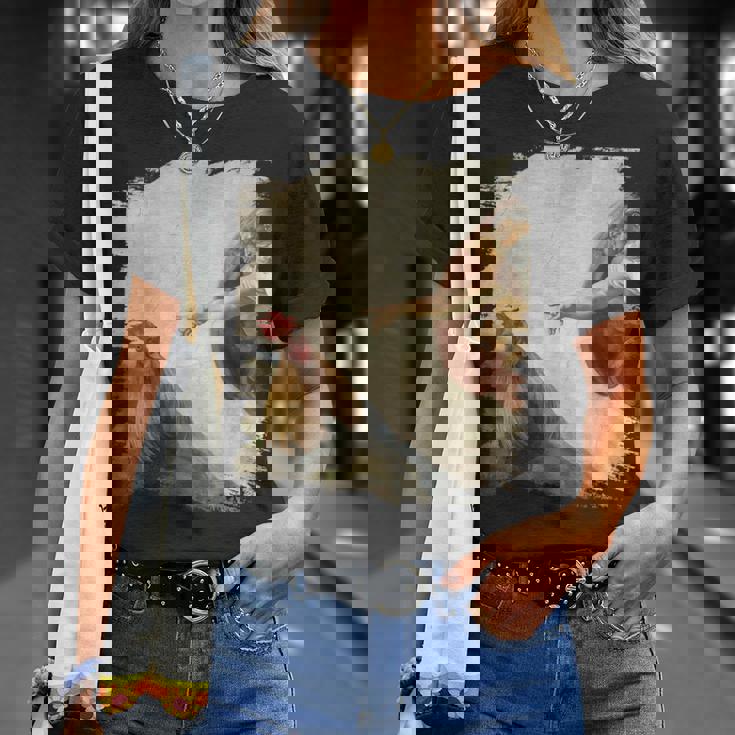 Creation Of Chicken Adam クラシック ミケランジェロ ニワトリ ファニー Tシャツ 彼女への贈り物