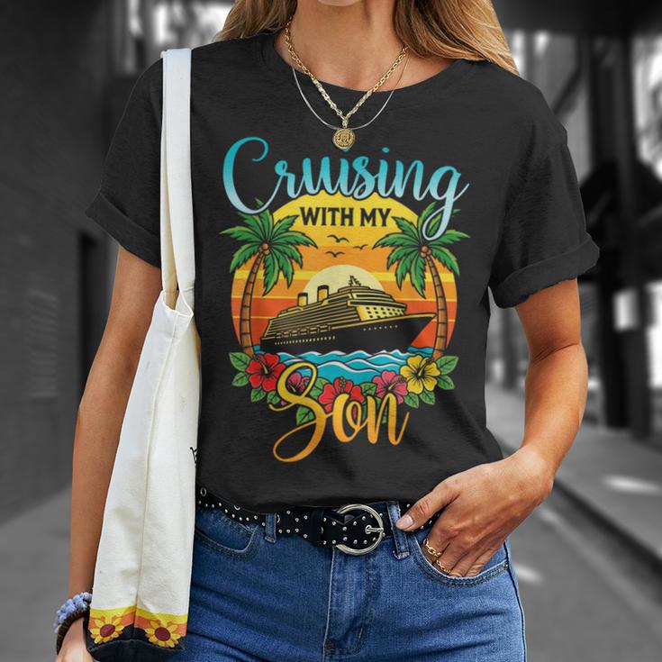 Cruising With My Son Mom Dad Cruise Vacation Matching T-Shirt Gifts for Her