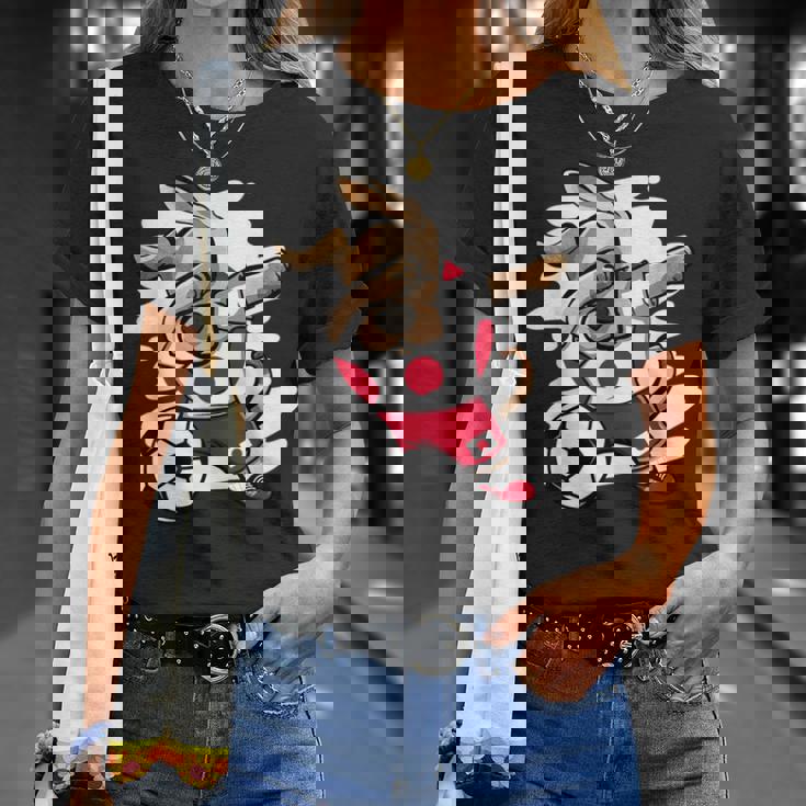 Dabbing Dog Japan サッカーファン ジャージ 日本国旗 フットボール Tシャツ 彼女への贈り物