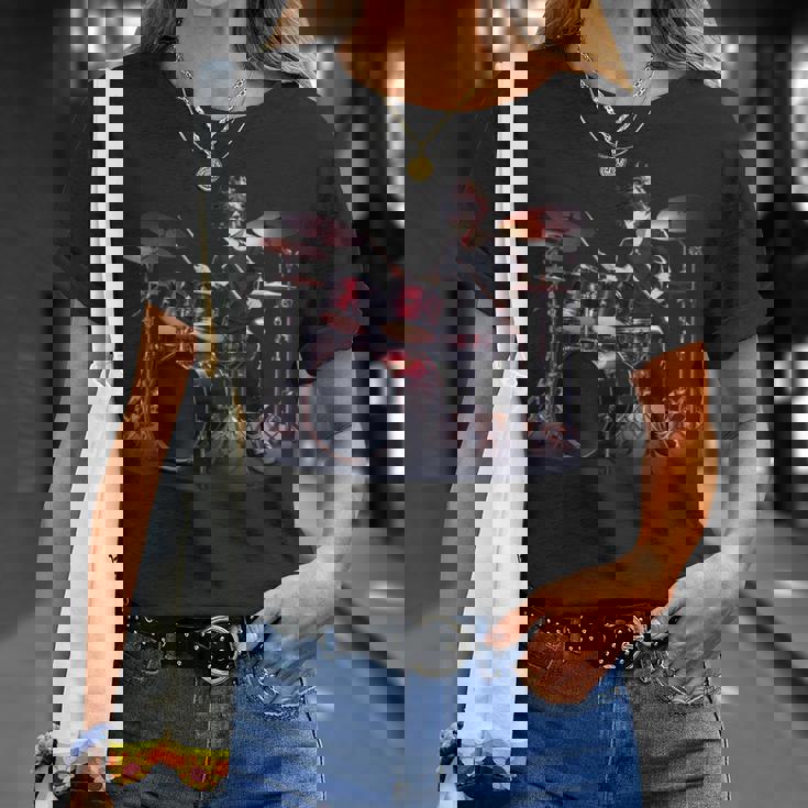 Drums ドラマーバンド ドラムセット ドラムセット Tシャツ 彼女への贈り物