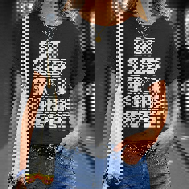 Eatleep Grow A Garden Repeat 面白い ガーデニング ゲーム Tシャツ 彼女への贈り物