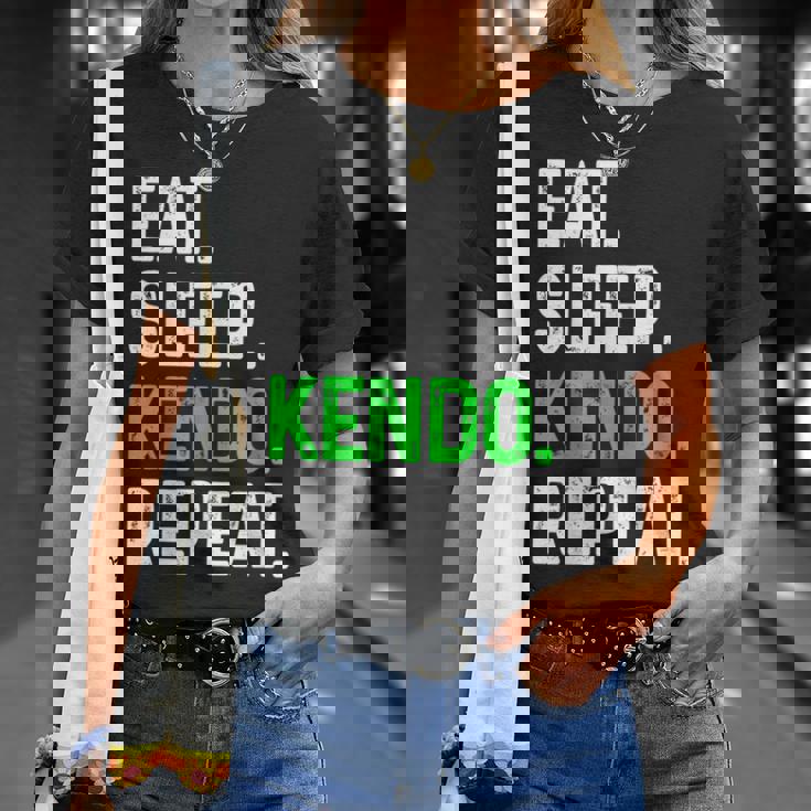 Eatleep Kendo Repeat 面白い格闘技コンバット Tシャツ 彼女への贈り物