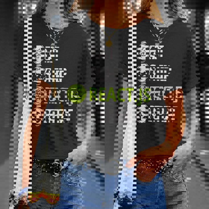 Eatleep ReactJs Repeat Javascriptプログラマー用 Tシャツ 彼女への贈り物