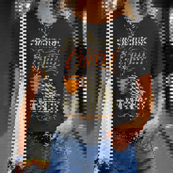 Emo Music Coffee Anxiety Rock Goth Grunge T-Shirt Gifts for Her