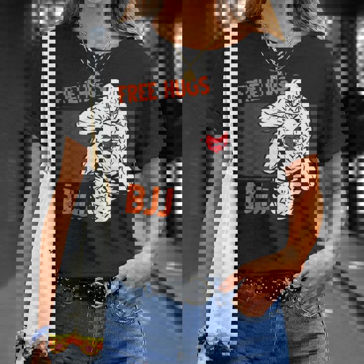 Free Hugs ブラジリアン柔術 Bjj 格闘技 面白い総合格闘技 Tシャツ 彼女への贈り物