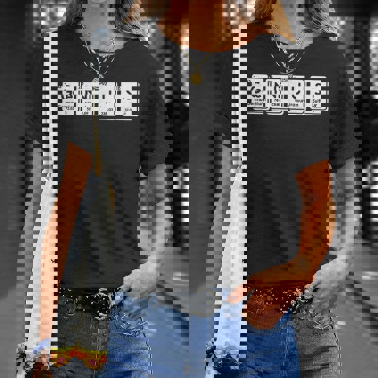 Genius Ge-Ni-U-S 化学元素科学周期表 Tシャツ 彼女への贈り物