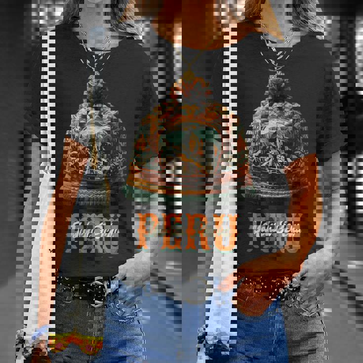 Grafico マルチカラー Chullo Peruano Machu Pichu Tシャツ 彼女への贈り物